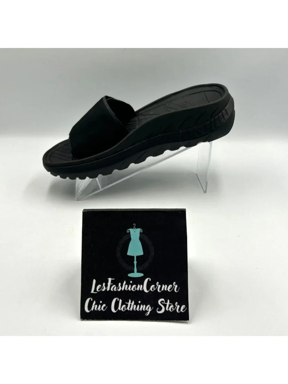 Vionic Men's Black EVA Rejuvenate Adjustable Slide Sandals Size 7.5 Wo's 9 3652